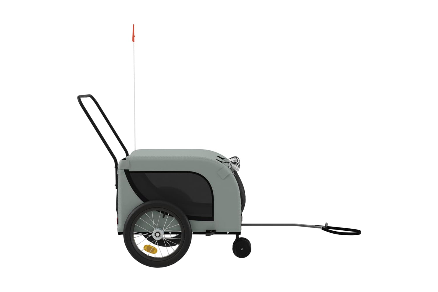 Vidaxl 94021 Pet Bike Trailer Grey And Black Oxford Fabric And Iron-4