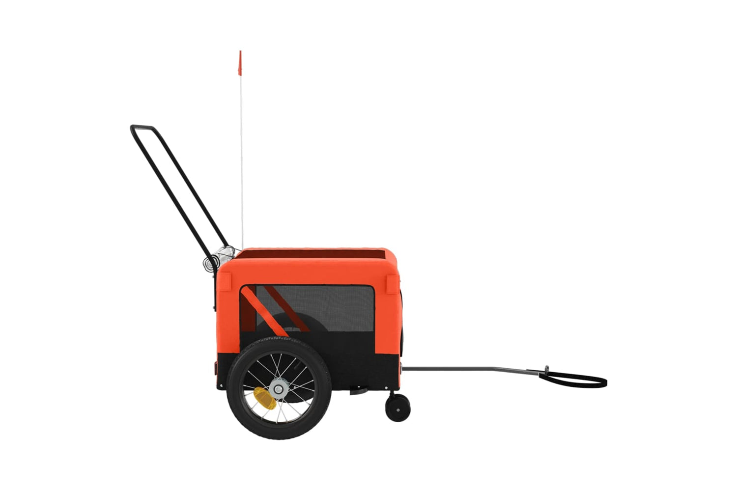 Vidaxl 93928 Pet Bike Trailer Orange And Black Oxford Fabric And Iron-6
