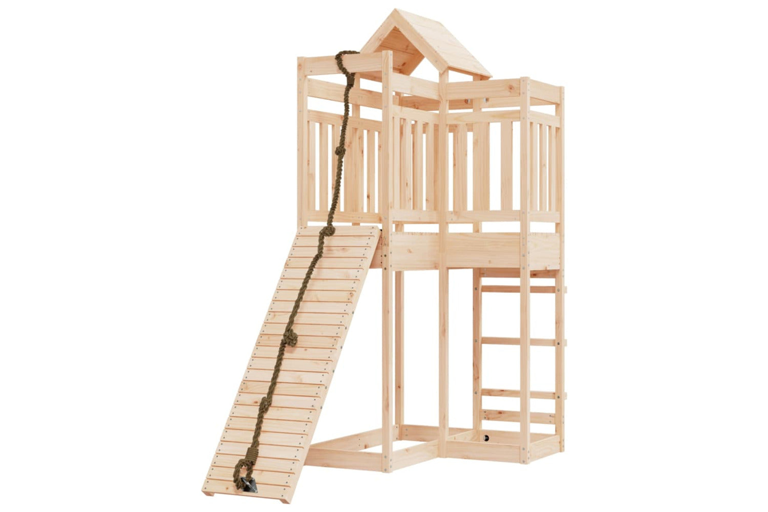 Vidaxl 3156874 Playhouse With Climbing Wall Solid Wood Pine-3
