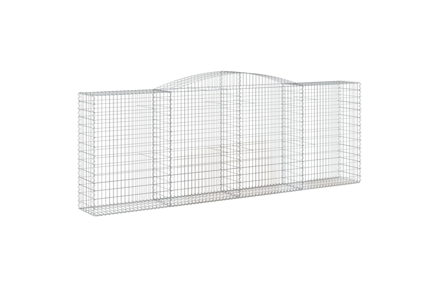 vidaXL 3147024 Arched Gabion Baskets 4 Pcs 400x50x140/160cm Galvanised Iron-2