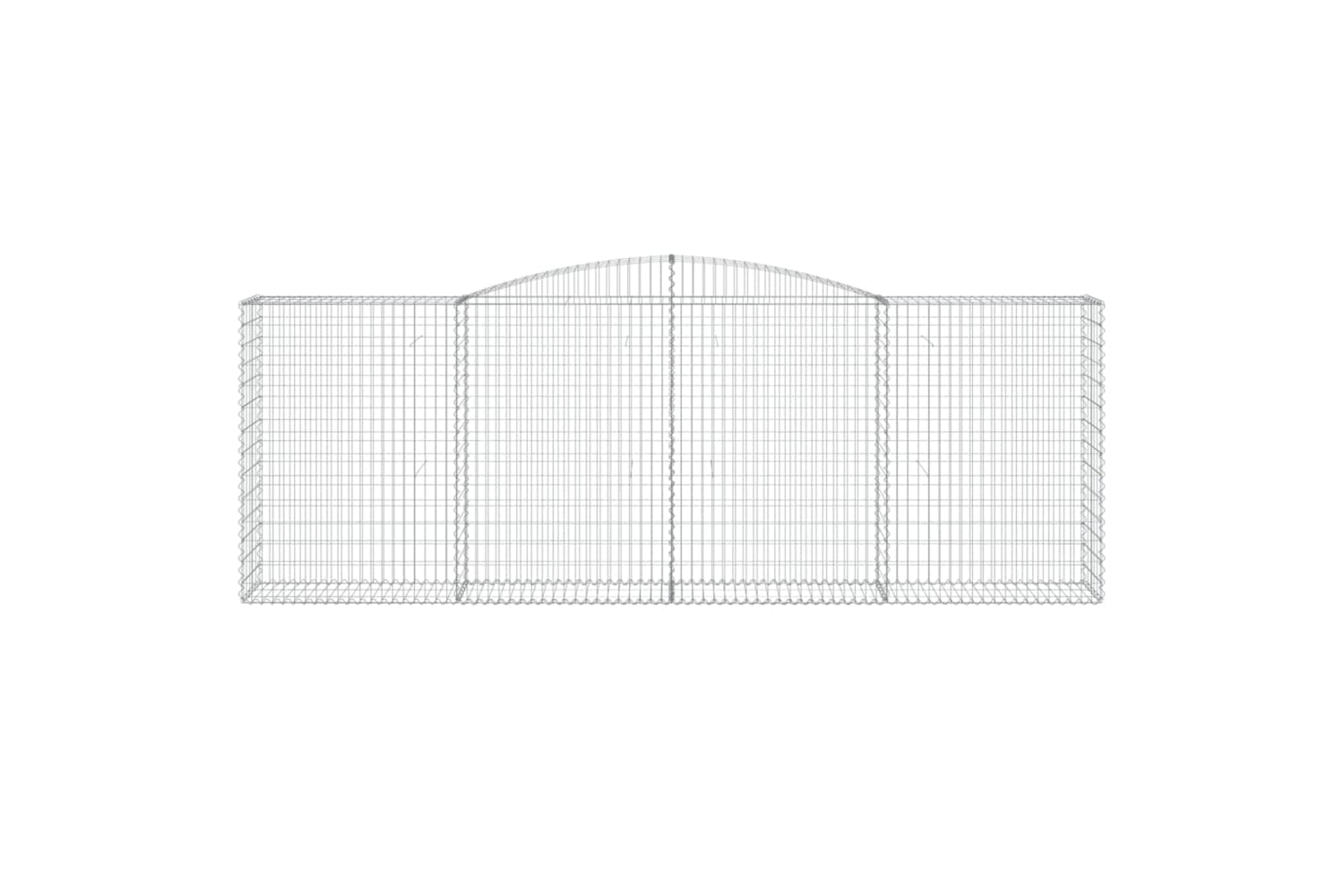 vidaXL 3147024 Arched Gabion Baskets 4 Pcs 400x50x140/160cm Galvanised Iron-3