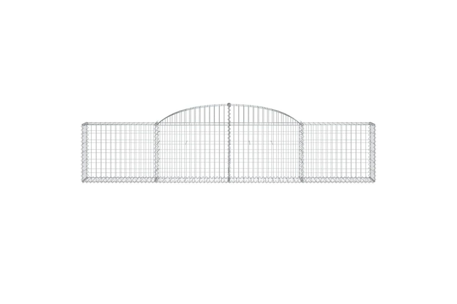 vidaXL 3146490 Arched Gabion Baskets 7 Pcs 300x30x60/80cm Galvanised Iron-3