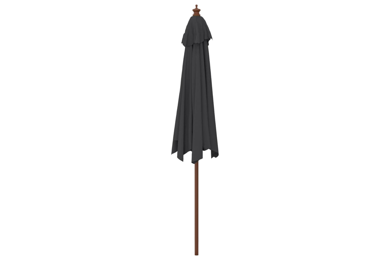 vidaXL 363173 Garden Parasol With Wooden Pole Black 299x240cm-4