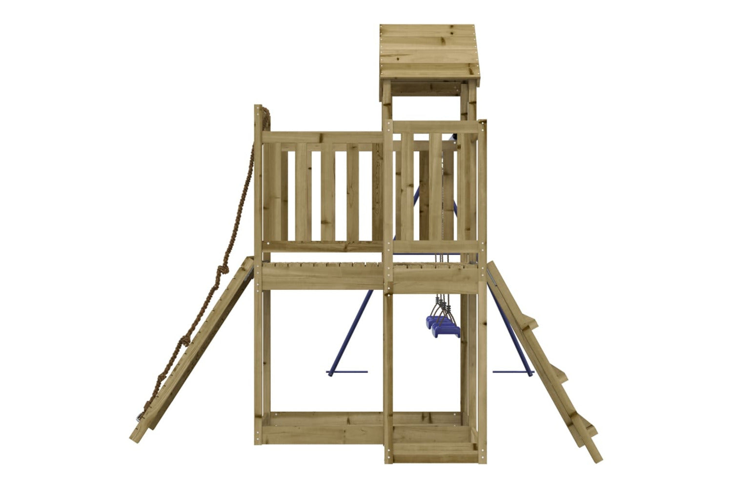 Vidaxl 3155839 Playhouse With Climbing Wall Swings Impregnated Wood Pine-5
