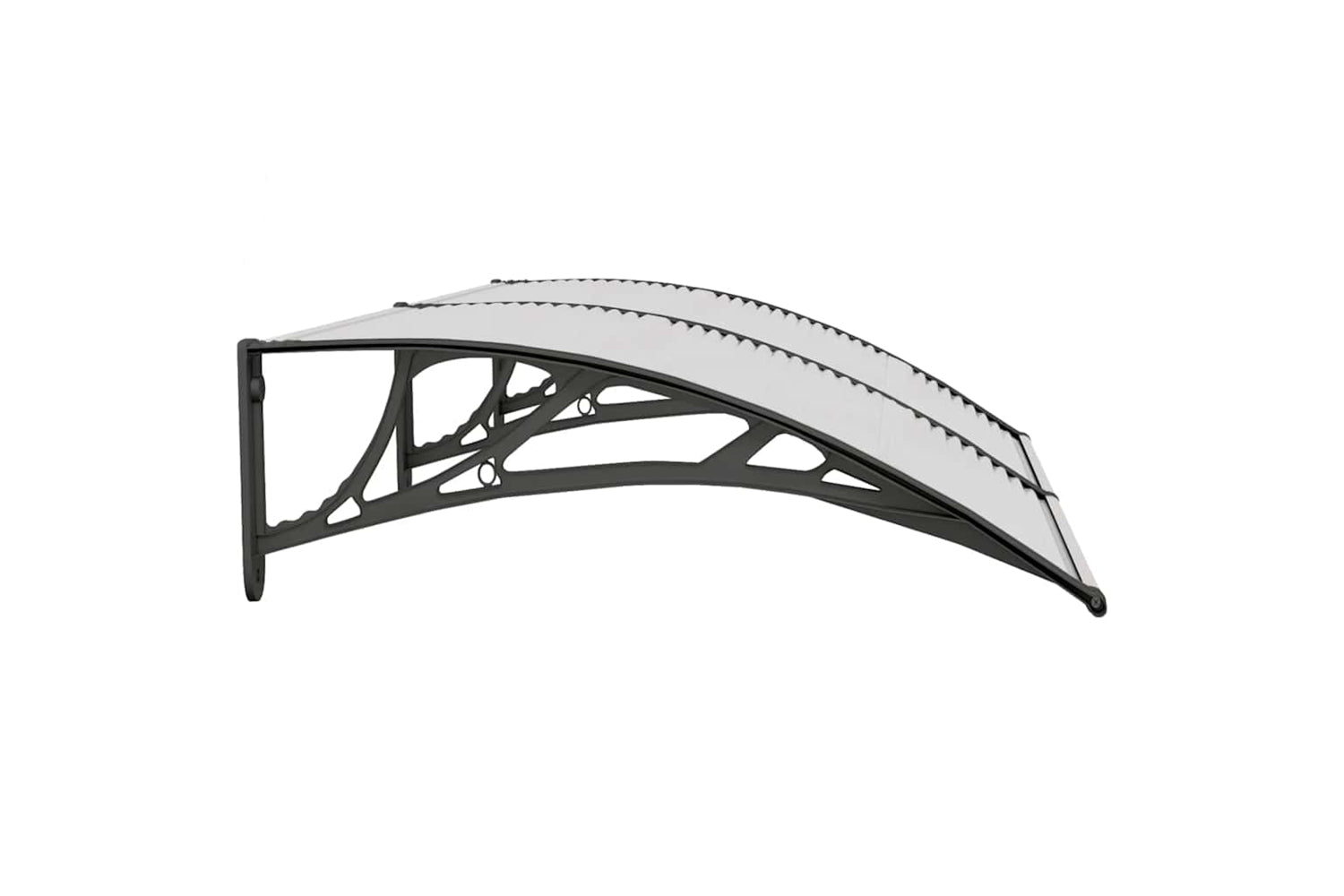 vidaXL Door Canopy Black And Transparent 150x80cm Polycarbonate-4