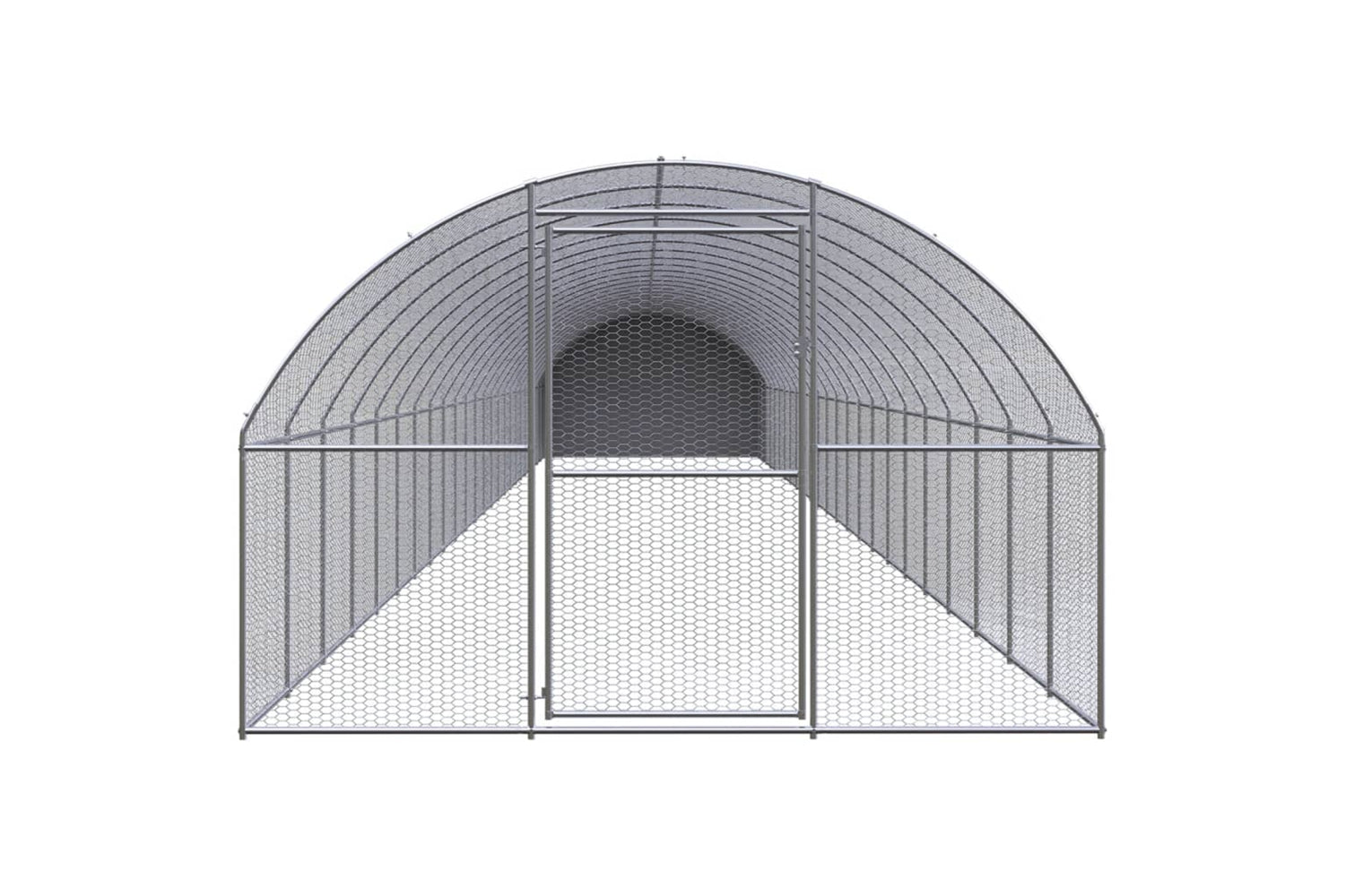 Vidaxl 3095480 Outdoor Chicken Coop 3x24x2 M Galvanised Steel-2