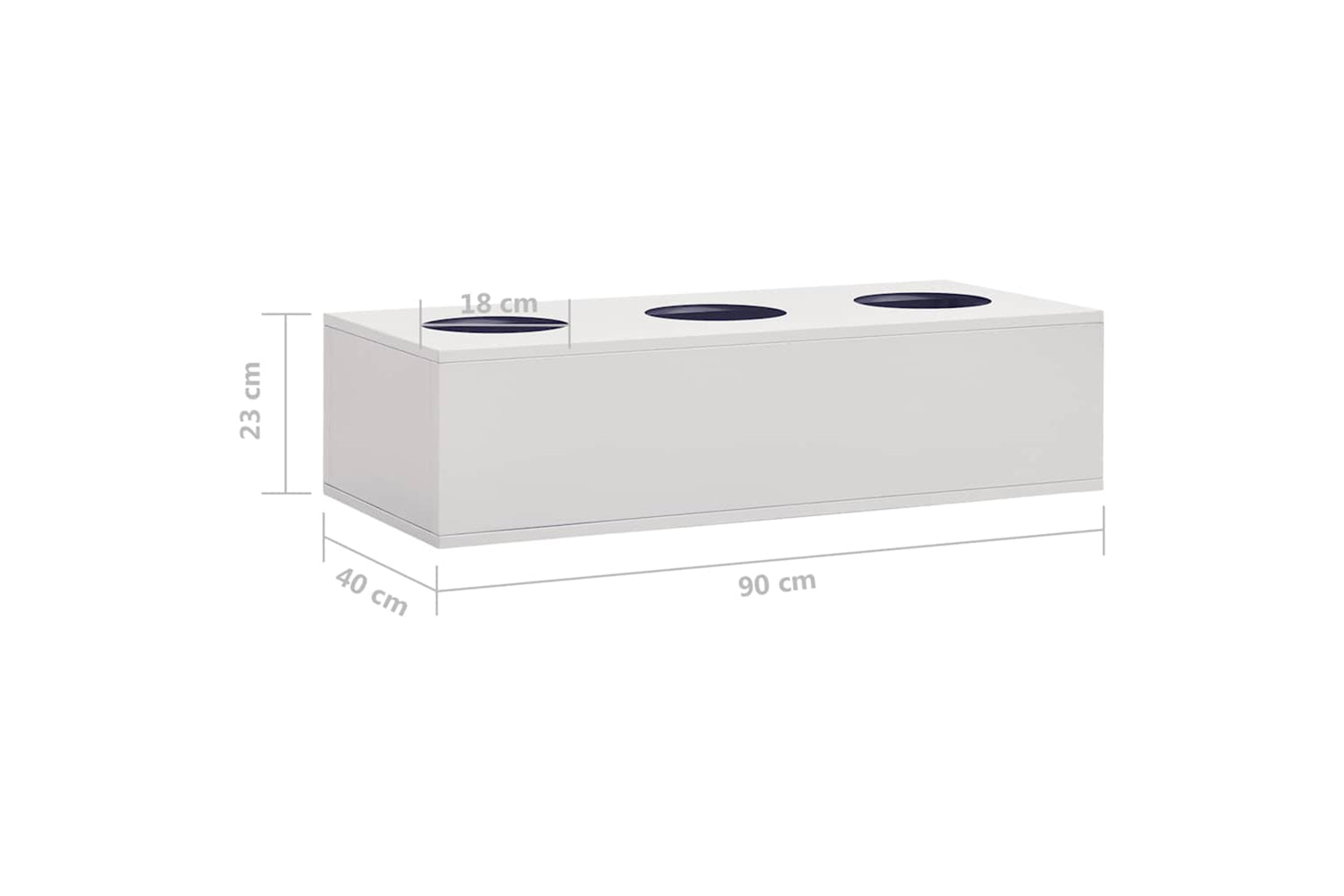 vidaXL 336426 Office Flower Box Light Grey 90x40x23cm Steel-5