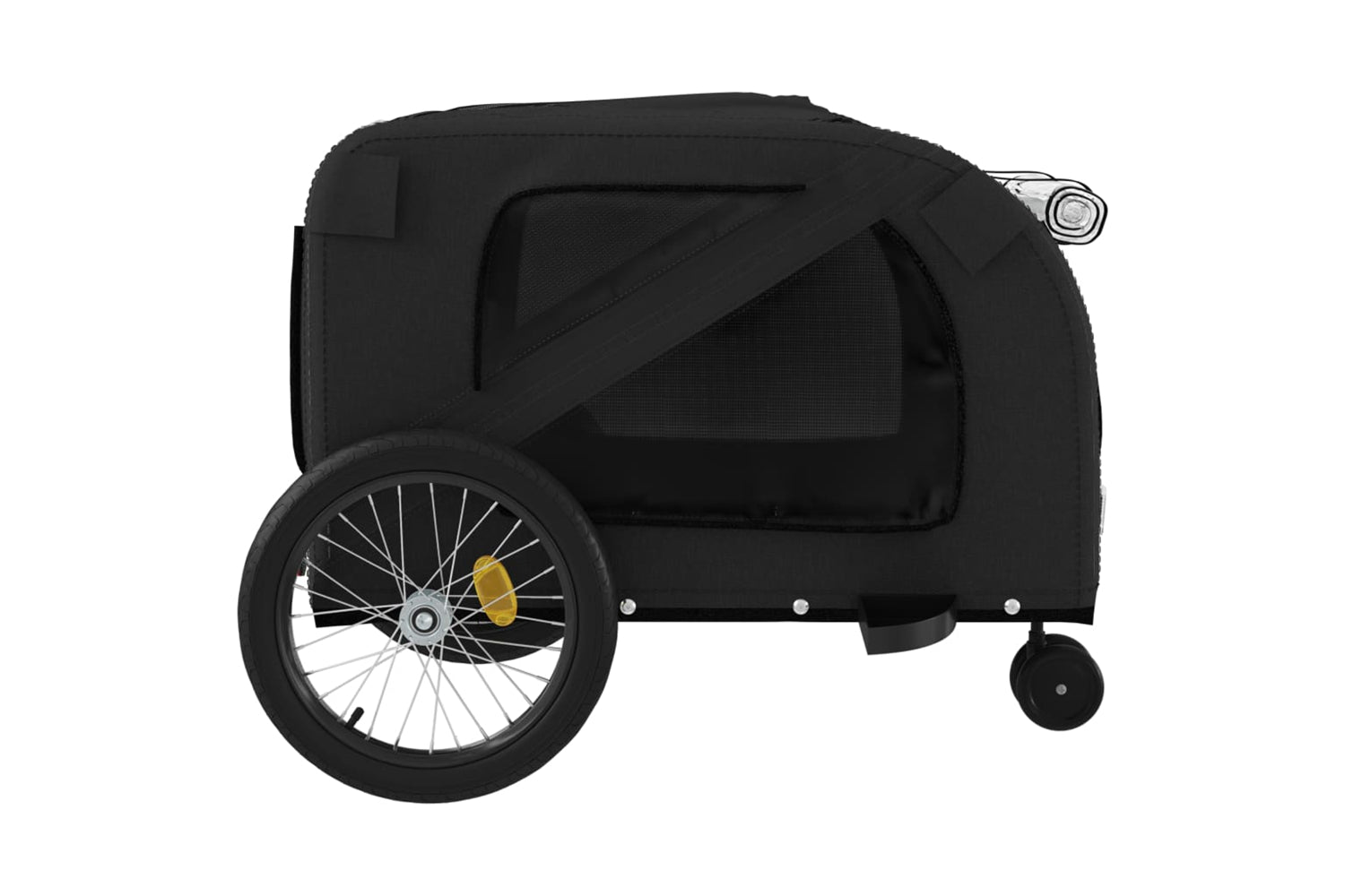 Vidaxl 93905 Pet Bike Trailer Black Oxford Fabric And Iron-6