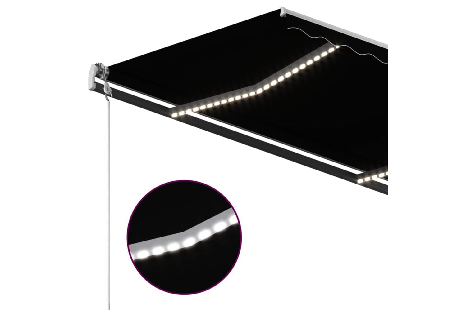 vidaXL 3069824 Manual Retractable Awning With Led 400x350cm Anthracite-6