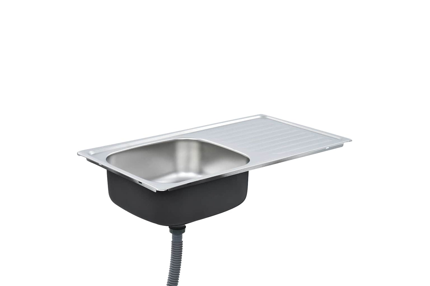 Vidaxl 145073 Kitchen Sink With Strainer And Trap Stainless Steel-3