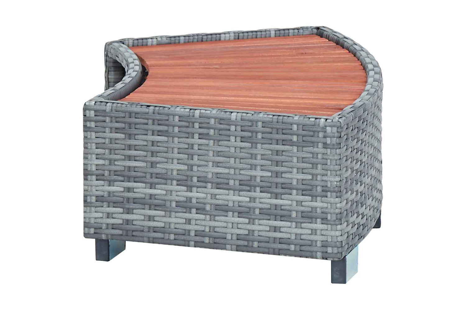 vidaXL 46461 Spa Step Grey Poly Rattan 92x45x25cm-4