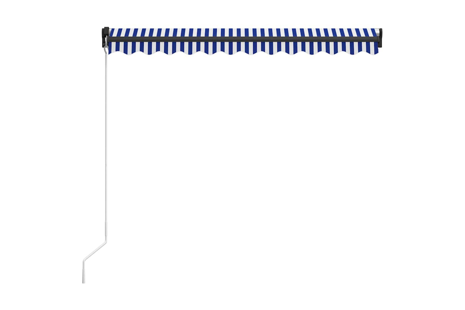 Vidaxl Manual Retractable Awning With Led 300x250 Cm Blue And White-4