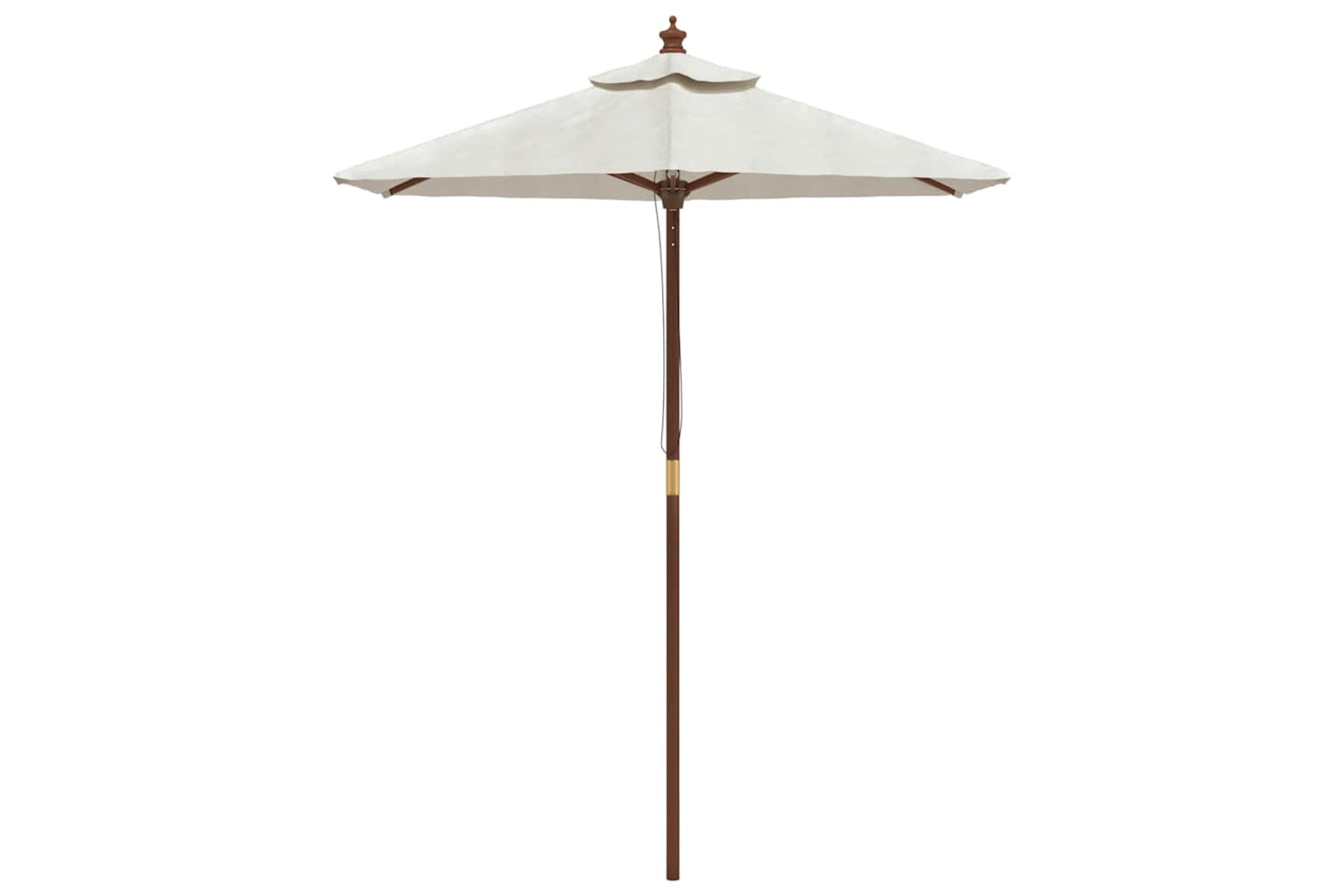 vidaXL 363159 Garden Parasol With Wooden Pole Sand 196x231cm-2