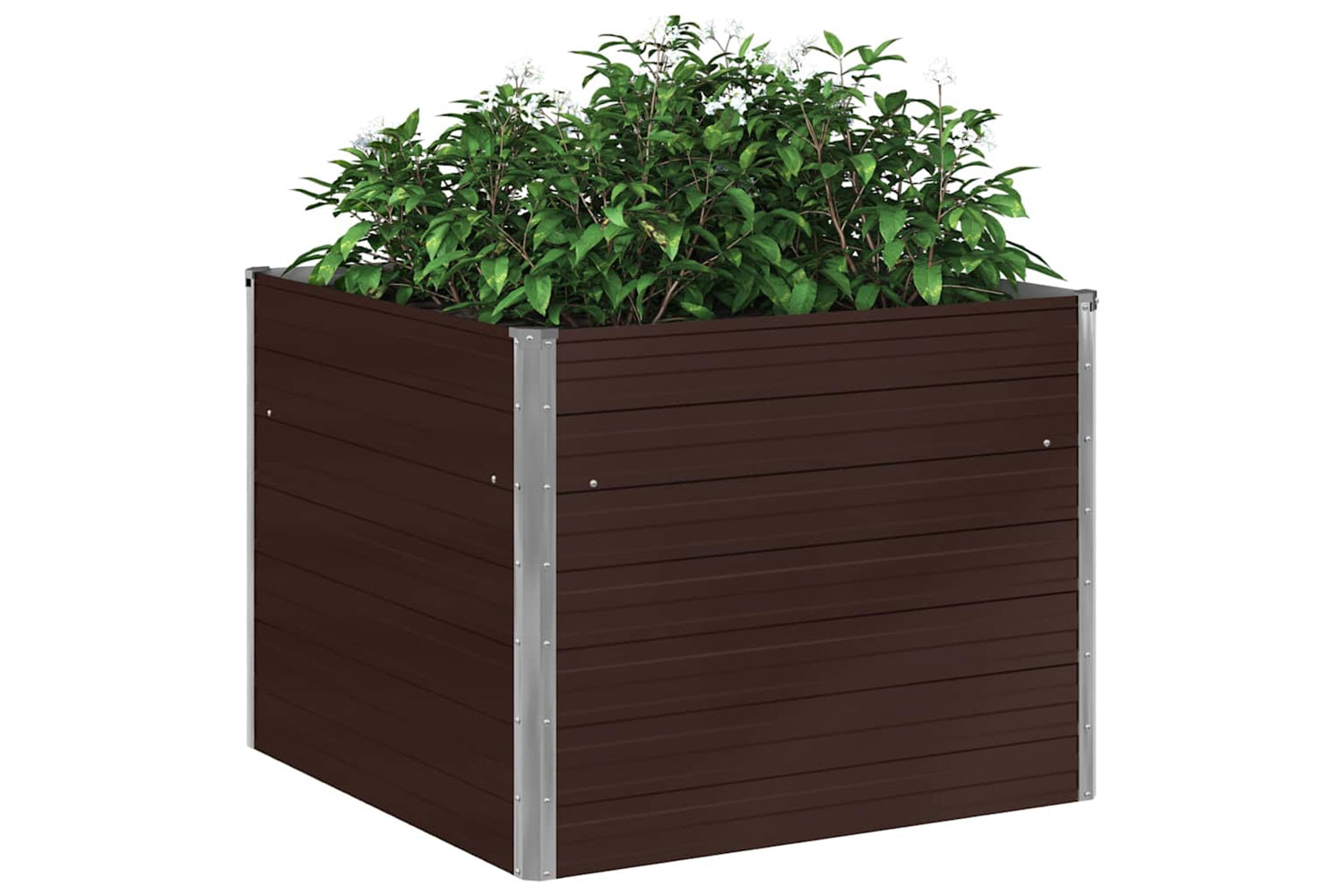 Vidaxl Raised Garden Bed Brown 100x100x77 Cm Galvanised Steel-4