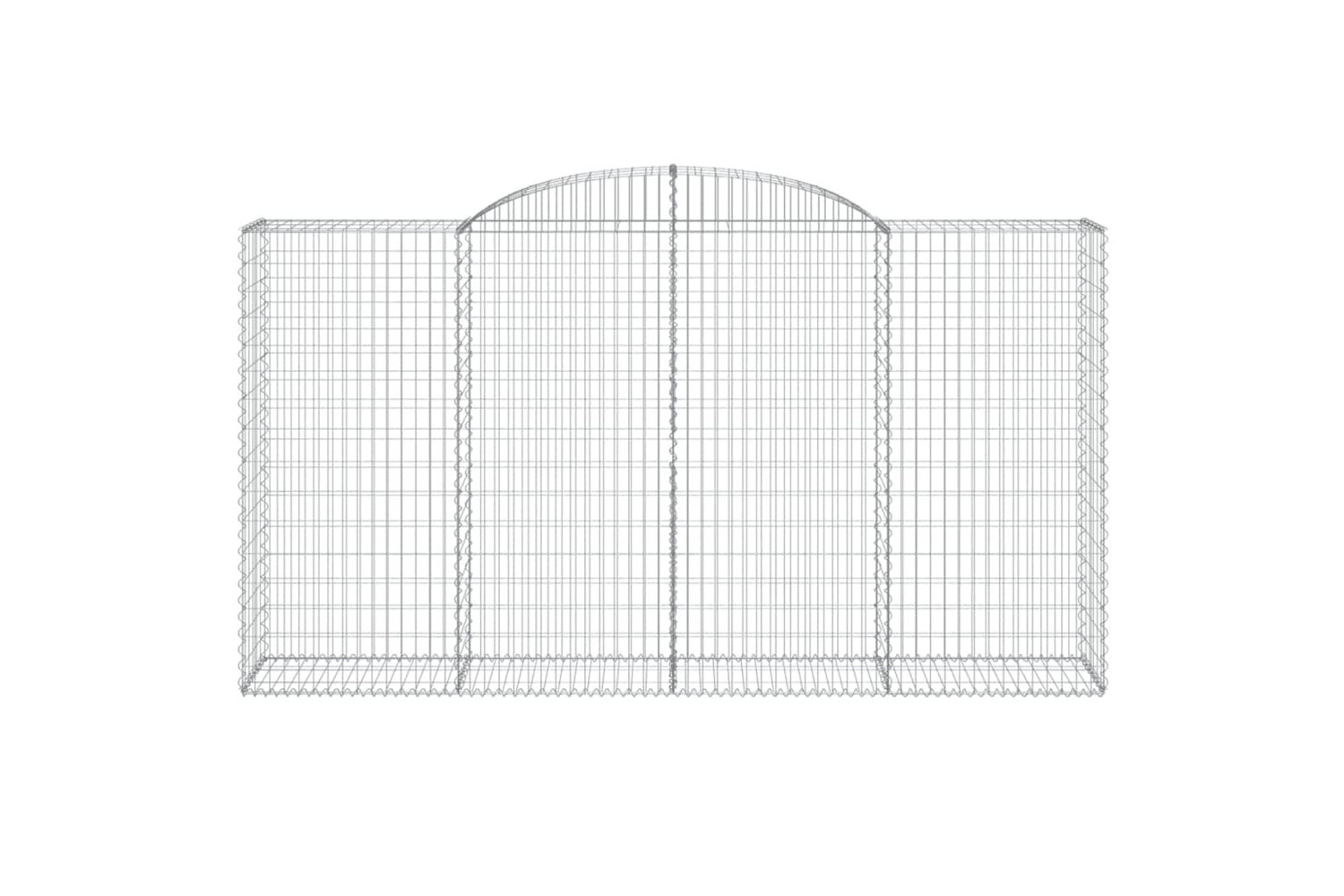vidaXL 3146756 Arched Gabion Baskets 3 Pcs 300x50x160/180cm Galvanised Iron-3
