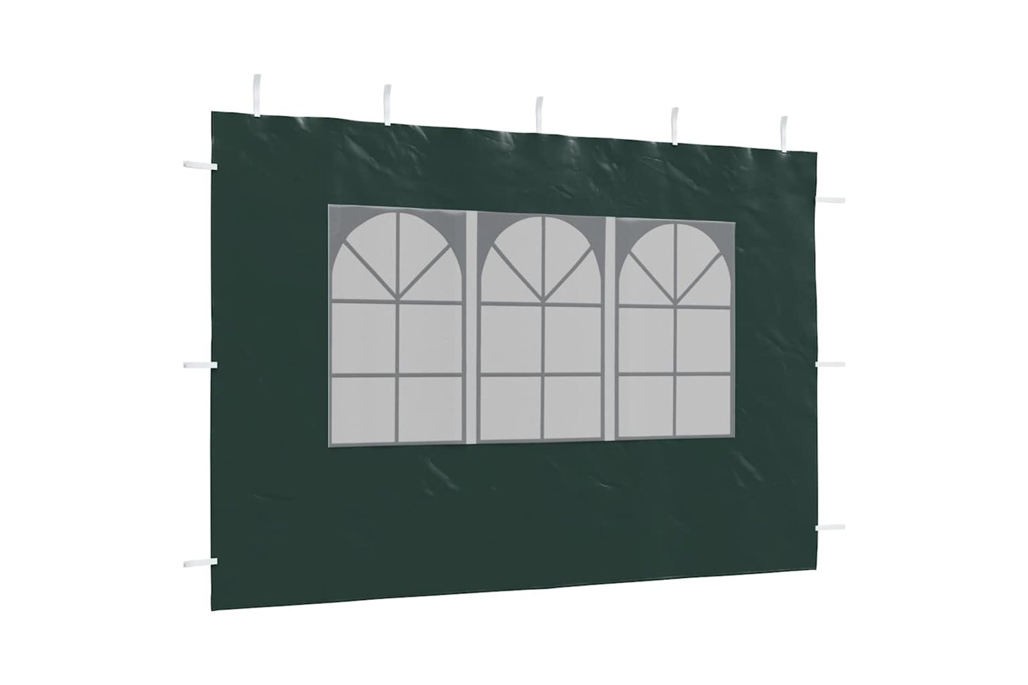 vidaXL Party Tent Sidewall 2 Pcs With Window Pe Green-7