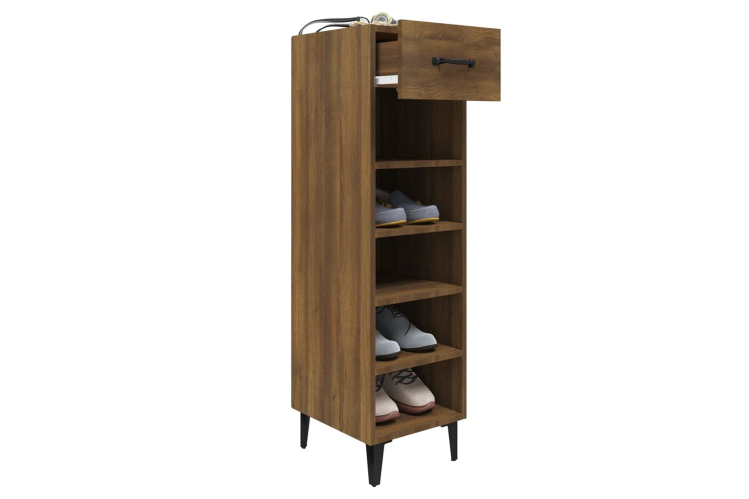 vidaXL 817566 Shoe Cabinet Brown Oak 30x35x105cm Engineered Wood-6
