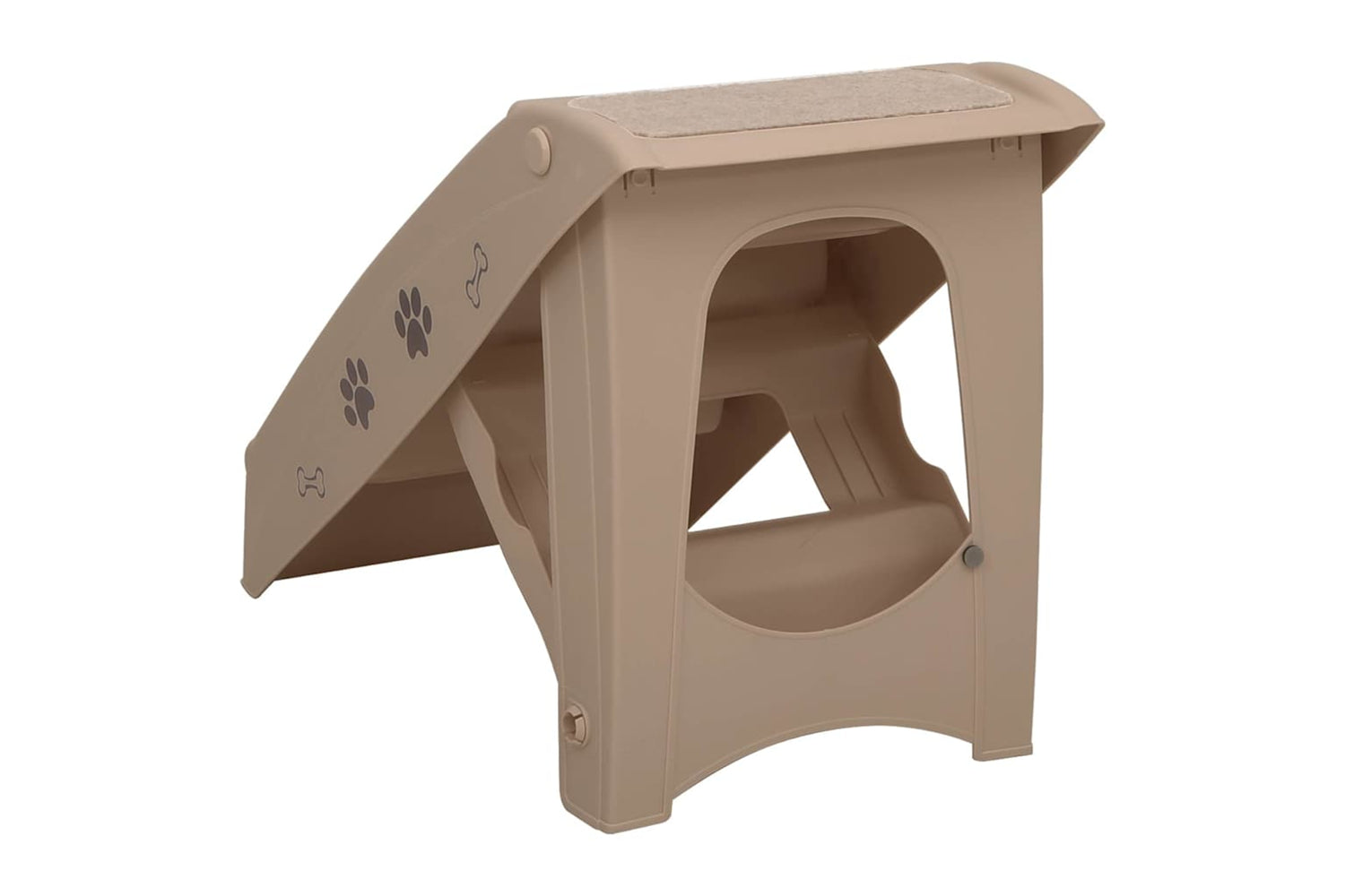 vidaXL 170986 Folding Dog Stairs Brown 62x40x49.5cm-4