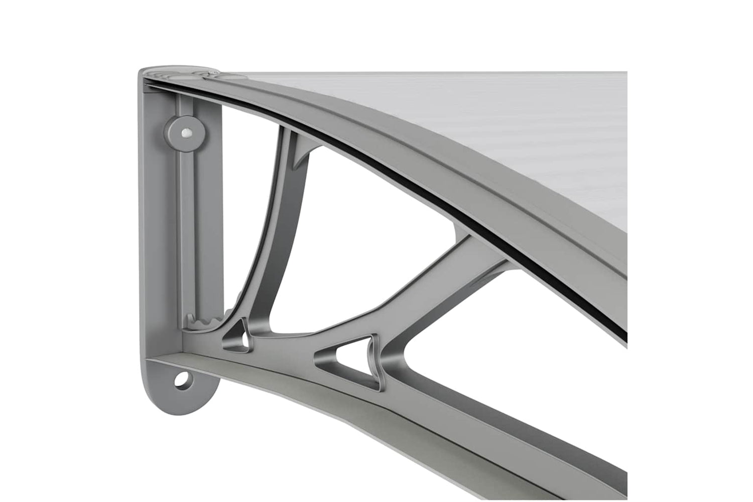 vidaXL Door Canopy Grey 350x100cm Polycarbonate-5