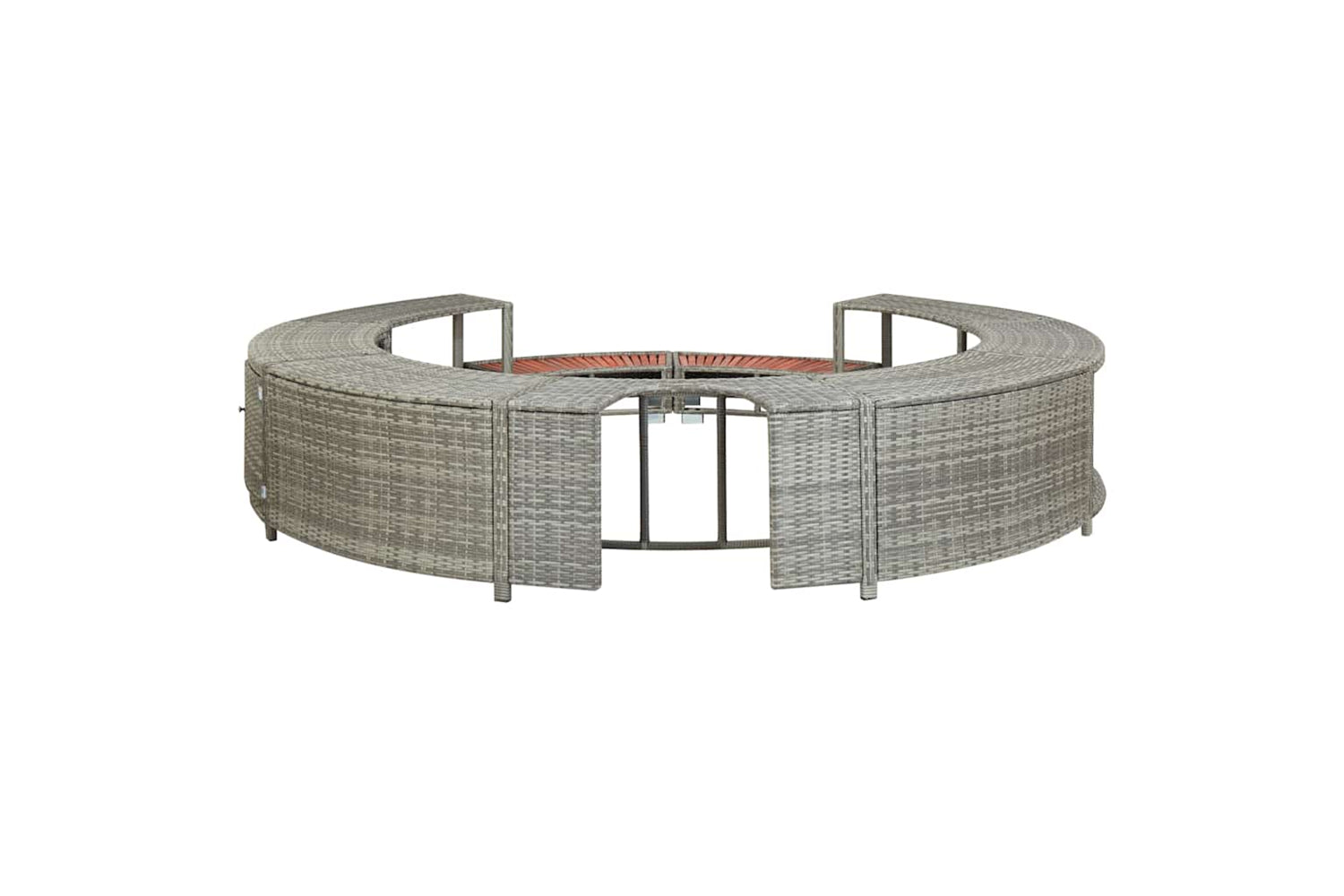 Vidaxl Hot Tub Surround Grey Poly Rattan-7