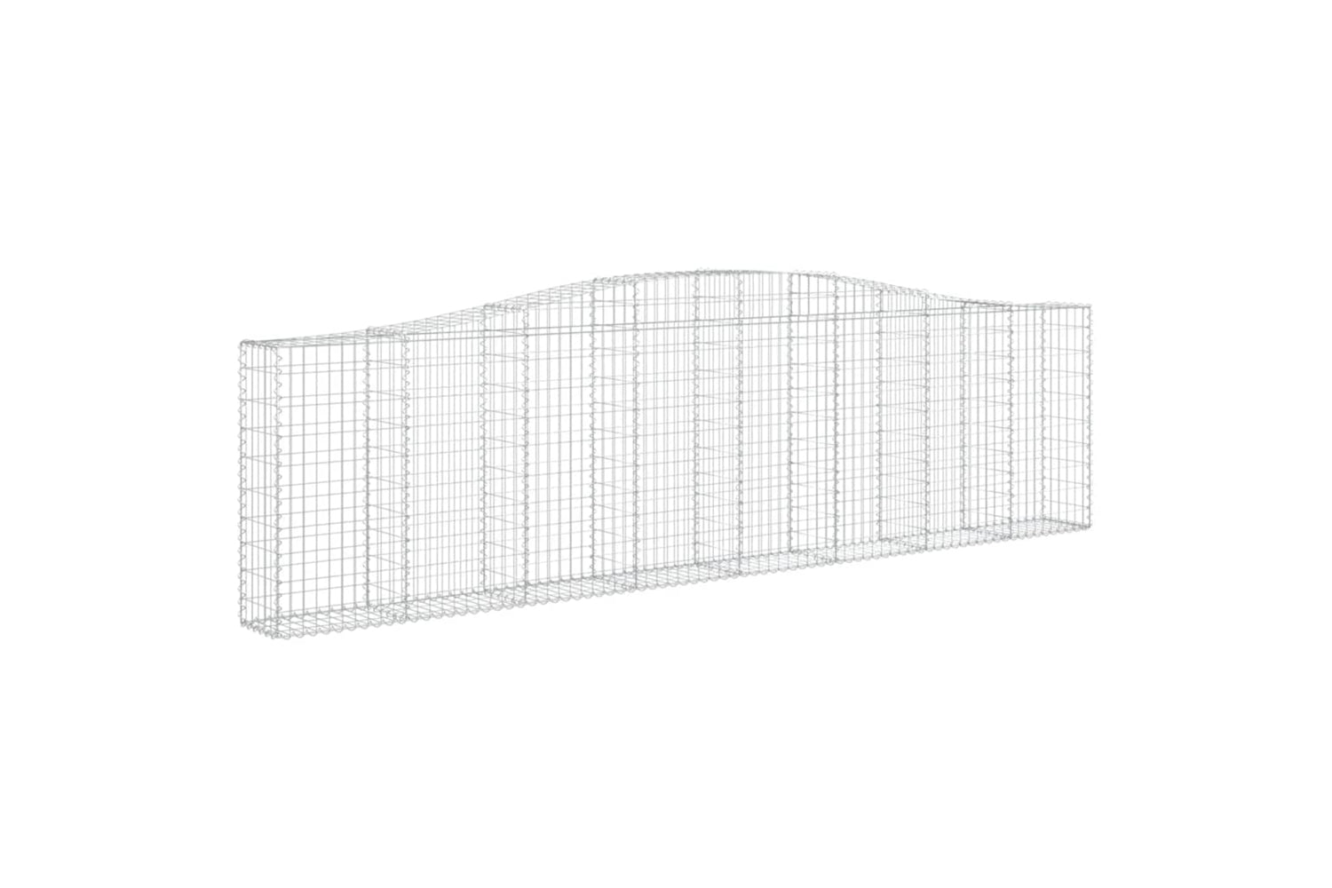 vidaXL 3145826 Arched Gabion Baskets 2 Pcs 400x30x100/120cm Galvanised Iron-2