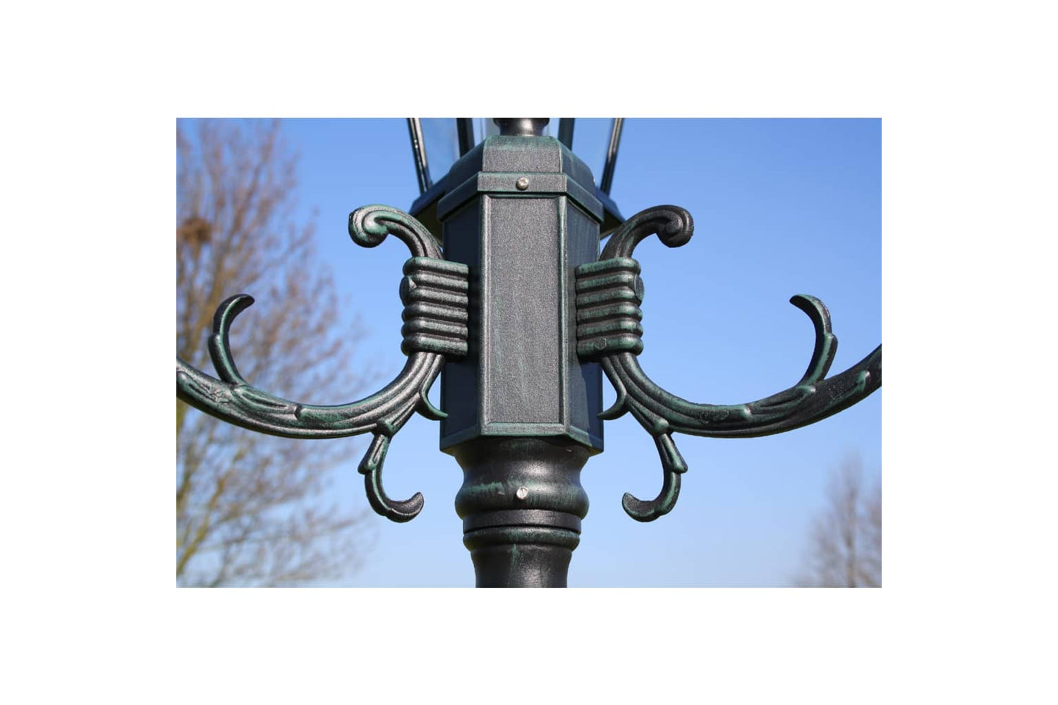 vidaXL 40244 Garden Light Post 2-arms 230cm Dark Green/black Aluminium-3