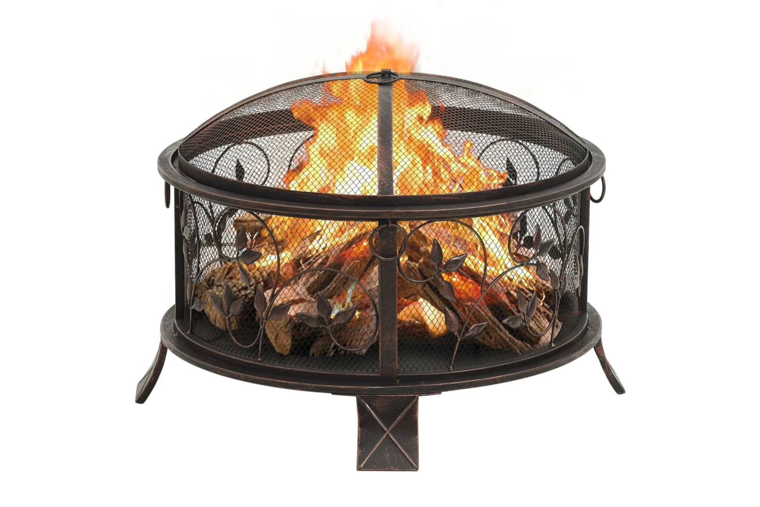 vidaXL 311891 Rustic Fire Pit With Poker 67.5cm Xxl Steel-2