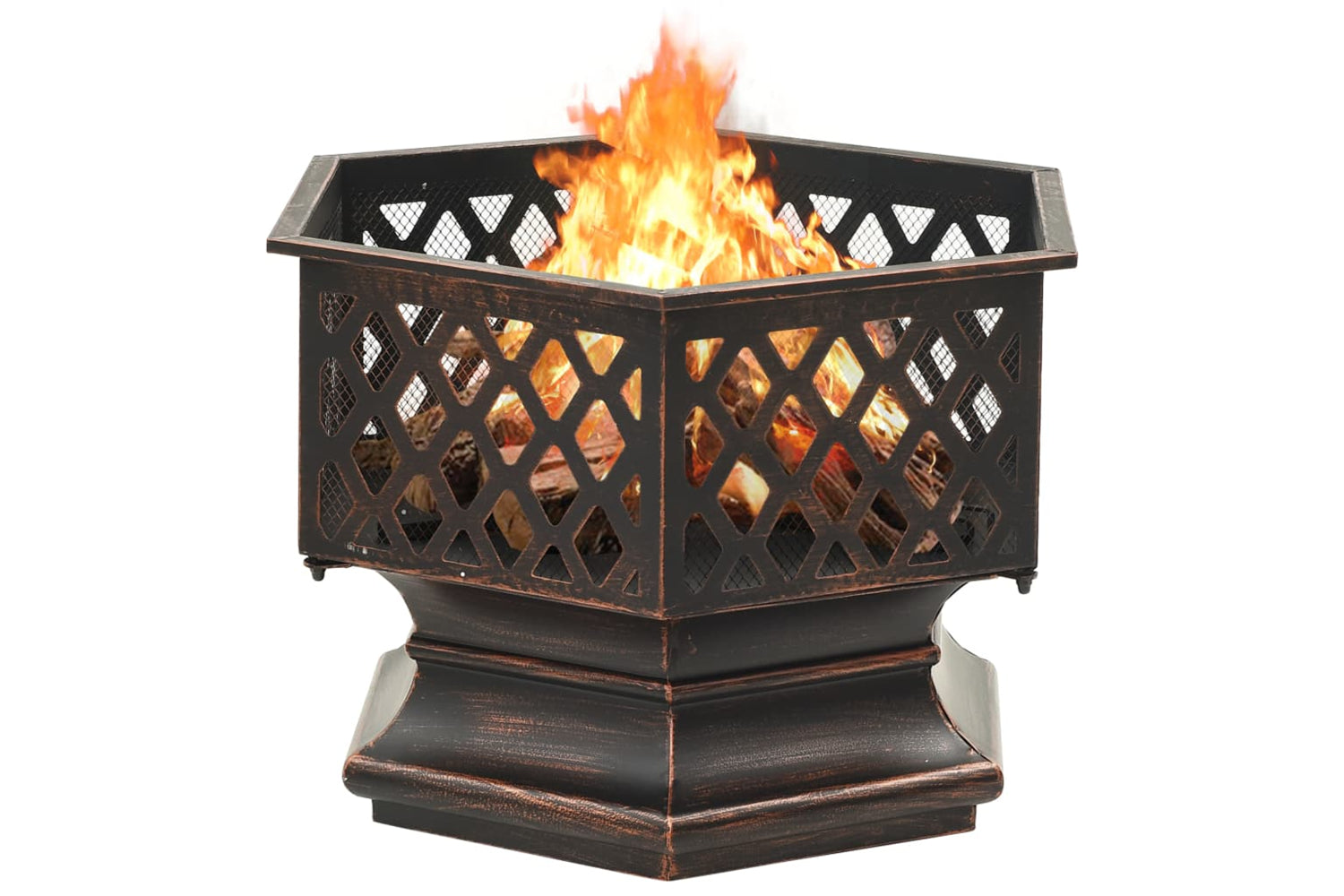 vidaXL 311887 Rustic Fire Pit With Poker 62x54x56cm Xxl Steel-4