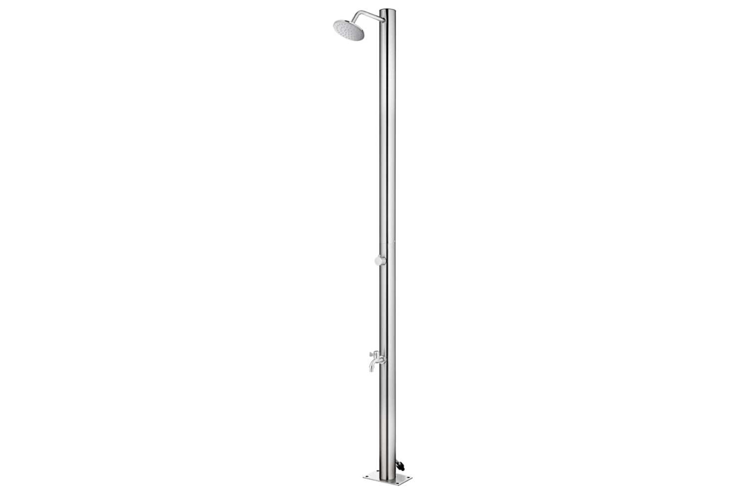 vidaXL 3070793 Garden Shower With Grey Base 220cm Stainless Steel-4