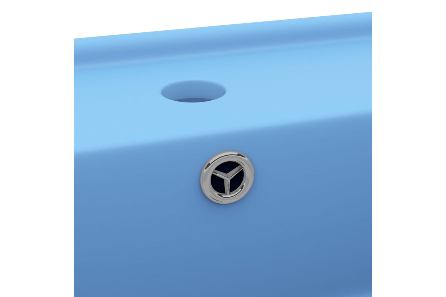 vidaXL 146945 Luxury Basin Overflow Square Matt Light Blue 41x41cm Ceramic-5