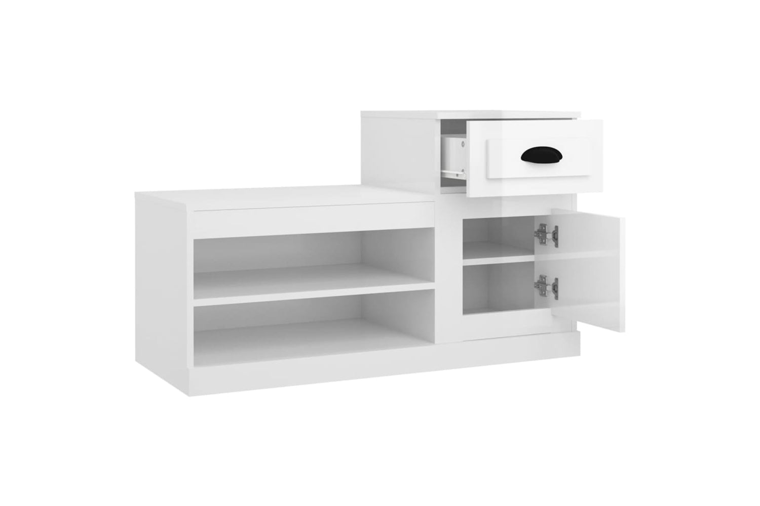 vidaXL 816418 Shoe Cabinet High Gloss White 100x42x60cm Engineered Wood-7