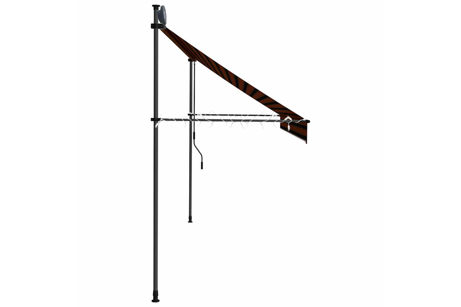 vidaXL 145881 Manual Retractable Awning With Led 350cm Orange And Brown-5