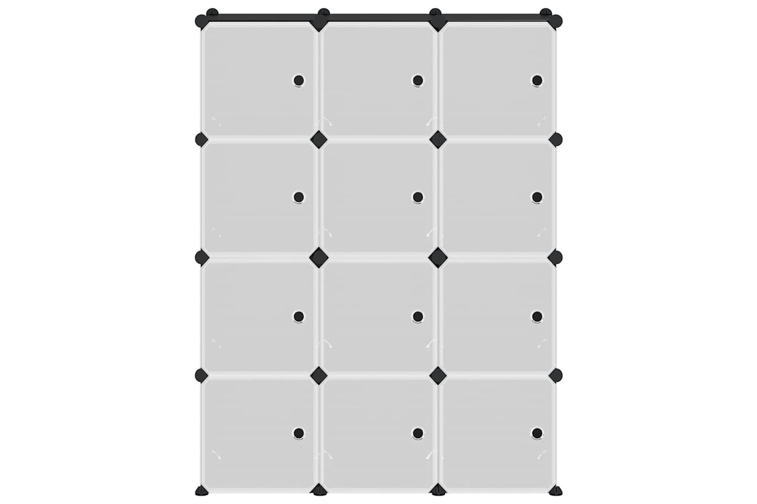 Vidaxl 340556 Storage Cube Organiser With 12 Cubes And Doors Black Pp-4