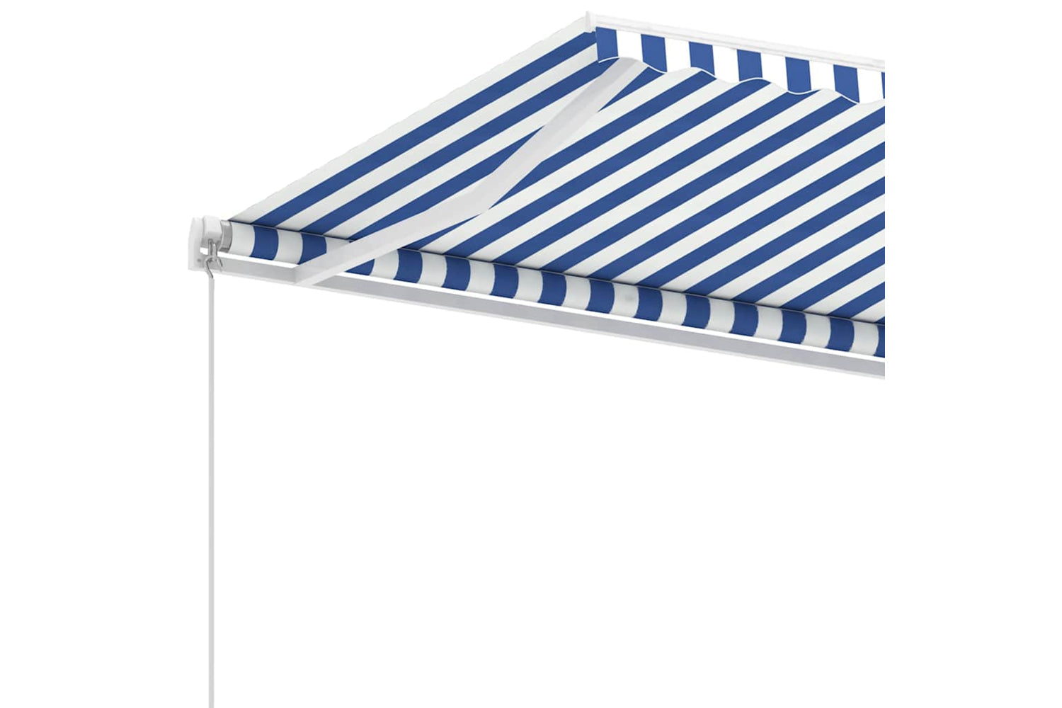 vidaXL 3069616 Freestanding Manual Retractable Awning 400x350cm Blue/white-6