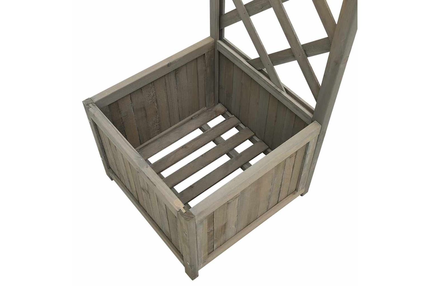 Vidaxl 316392 Garden Pergola With Planter Grey Solid Firwood-5