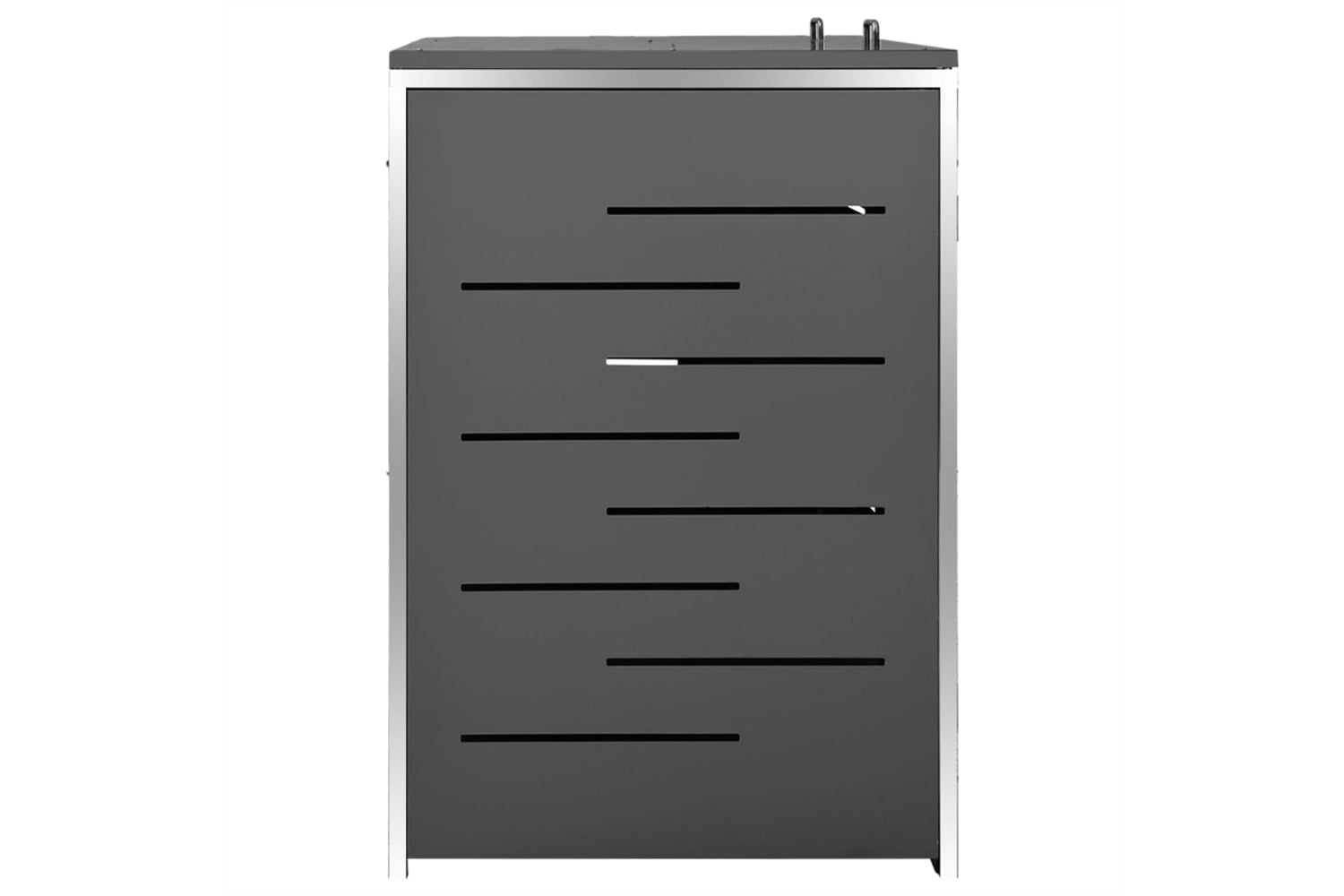 vidaXL Double Wheelie Bin Shed 138x77.5x112.5cm Stainless Steel-4