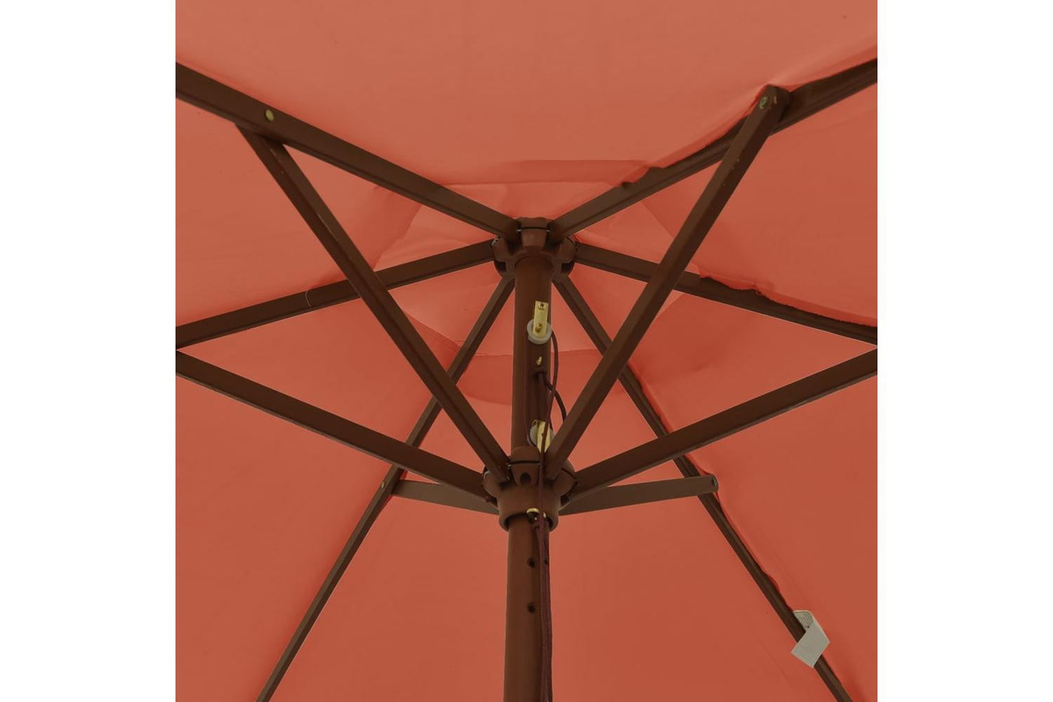vidaXL 363164 Garden Parasol With Wooden Pole Terracotta 196x231cm-5