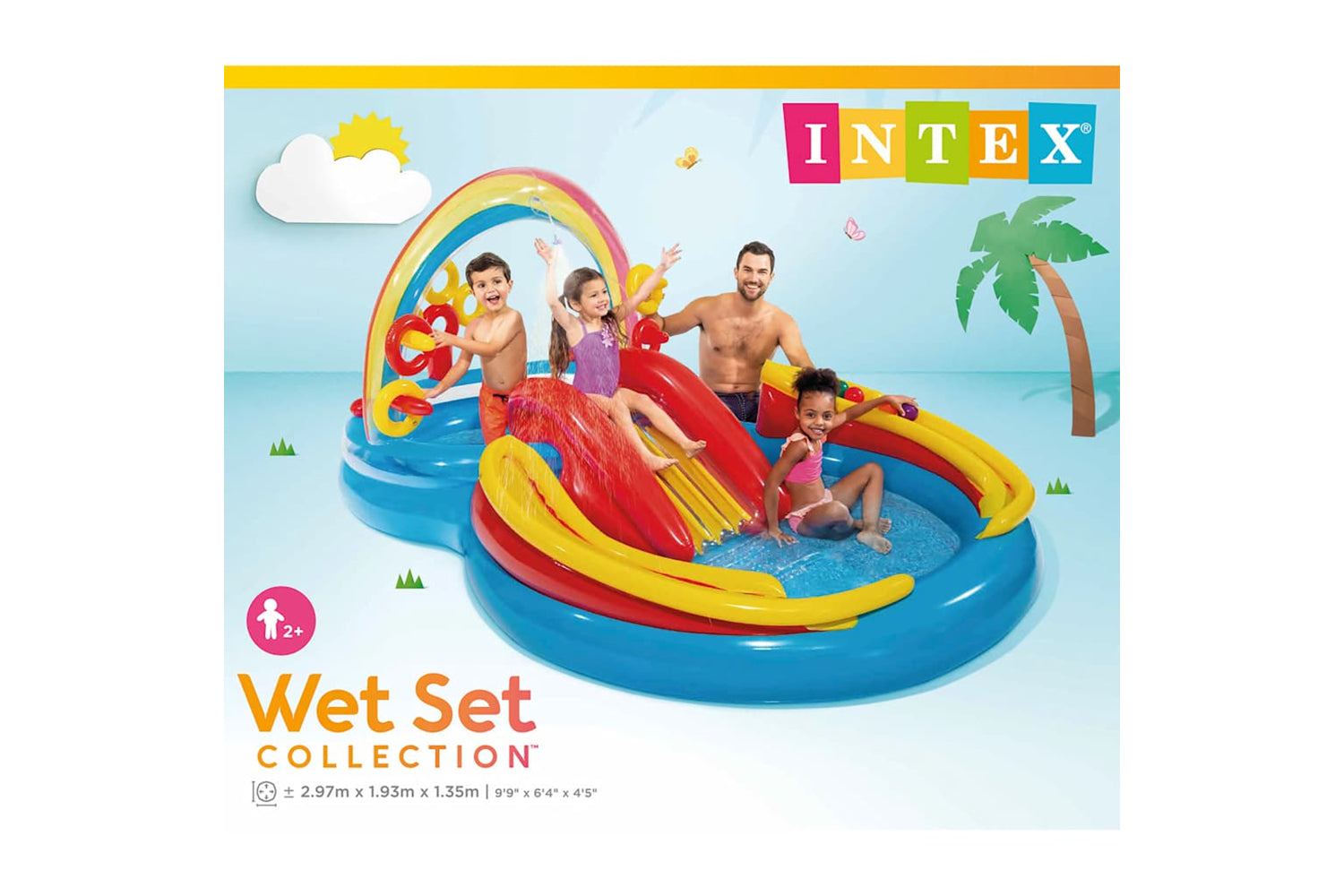 Intex Inflatable Pool Rainbow Ring Play Center 297x193 X135 Cm 57453np-9