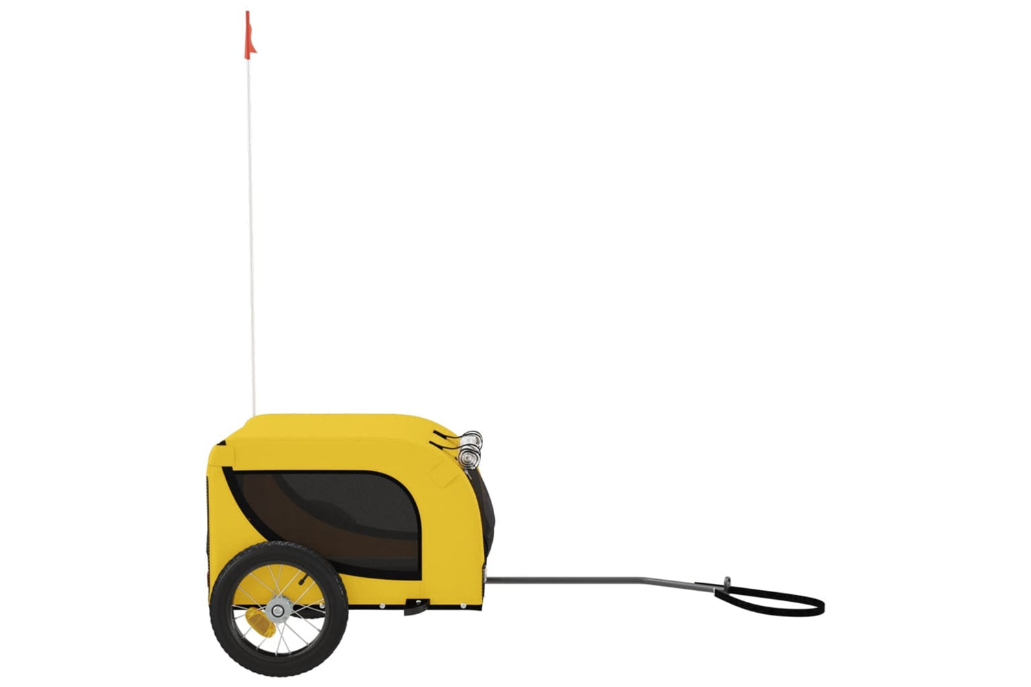 Vidaxl 93994 Pet Bike Trailer Yellow And Black Oxford Fabric And Iron-4