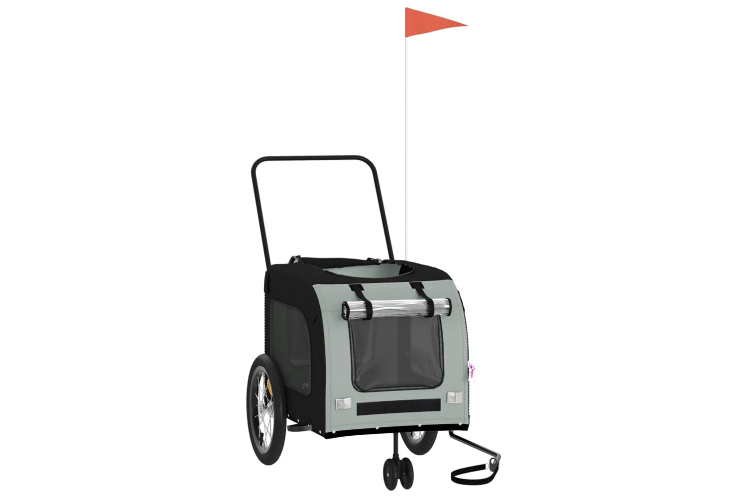 Vidaxl 93853 Pet Bike Trailer Black And Grey Oxford Fabric And Iron-2