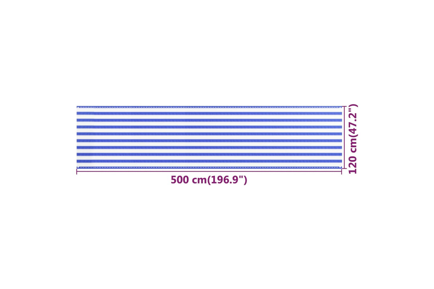 vidaXL 310894 Balcony Screen Blue And White 120x500cm Hdpe-5