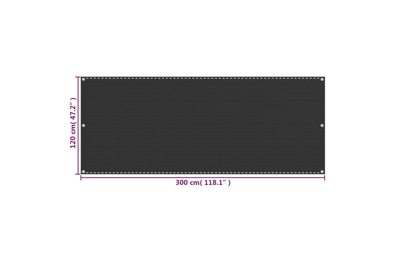 vidaXL 310844 Balcony Screen Anthracite 120x300cm Hdpe-5