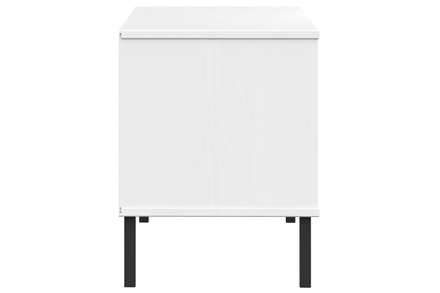 vidaXL 350996 Shoe Rack With Metal Legs White 106x35x45cm Solid Wood Oslo-4