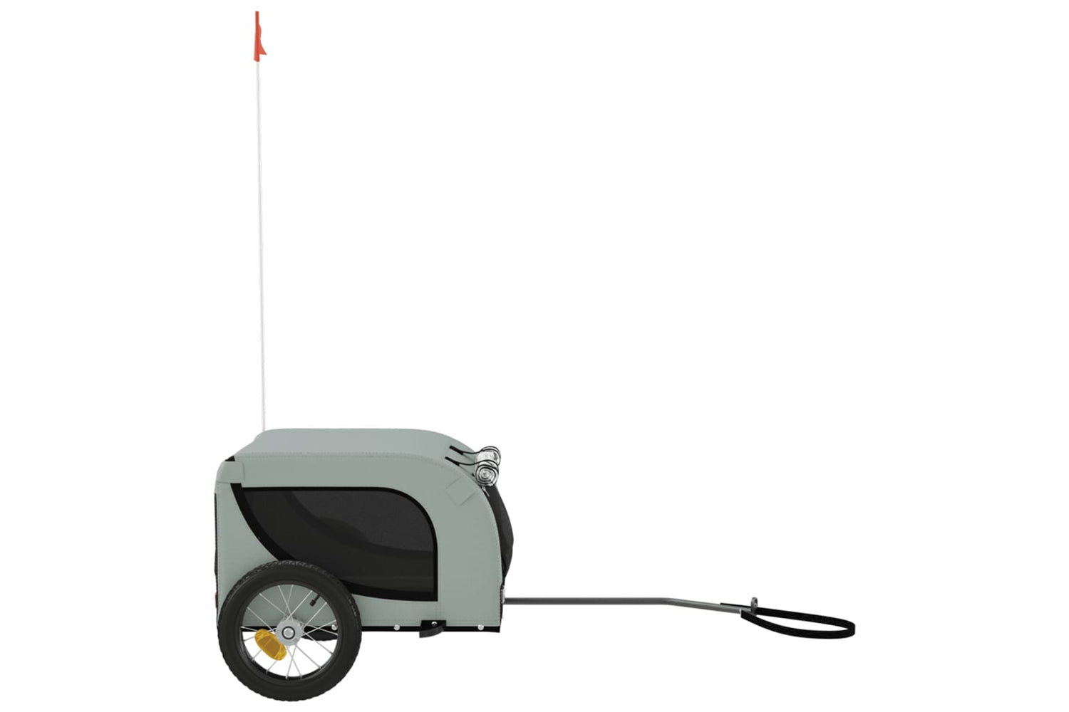 Vidaxl 93993 Pet Bike Trailer Grey And Black Oxford Fabric And Iron-4