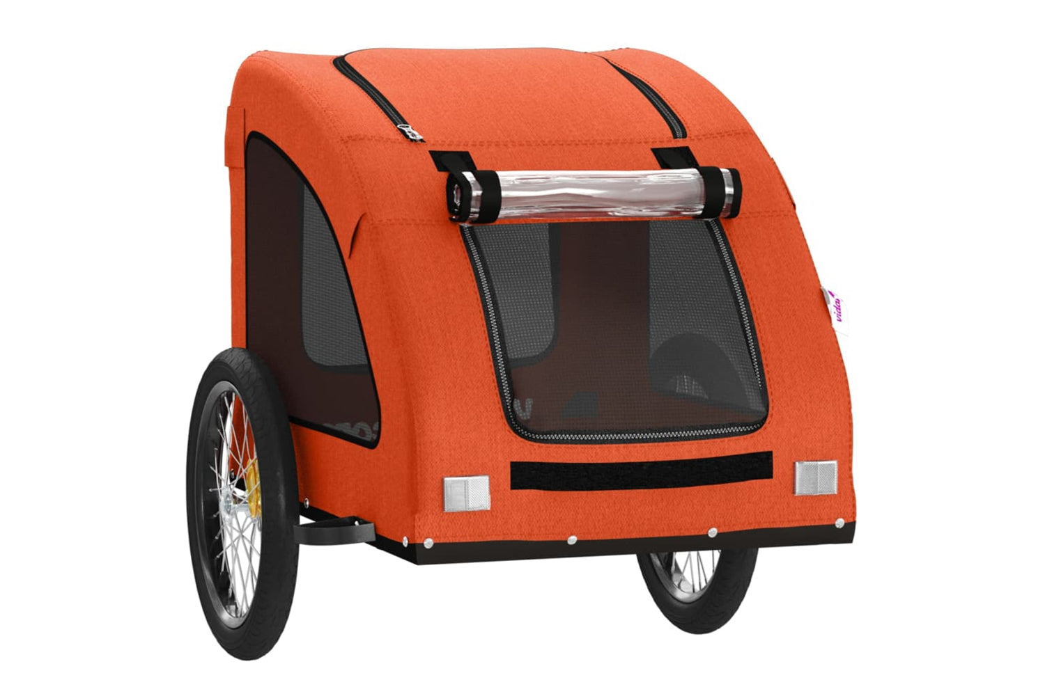 Vidaxl 93963 Pet Bike Trailer Orange Oxford Fabric And Iron-4