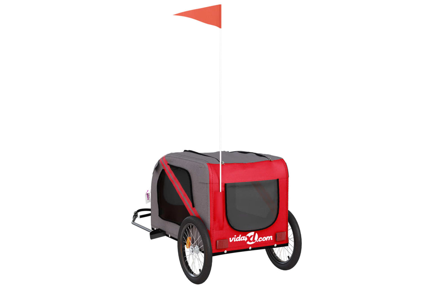 Vidaxl 93880 Pet Bike Trailer Red And Grey Oxford Fabric And Iron-7