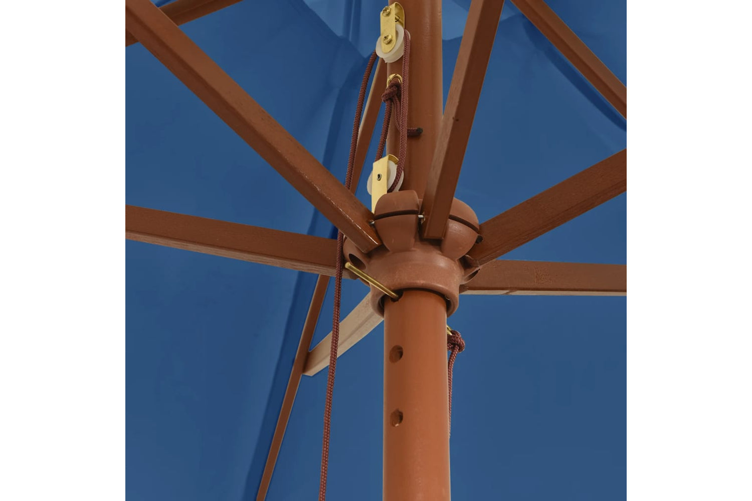 vidaXL 363174 Garden Parasol With Wooden Pole Azure Blue 299x240cm-5