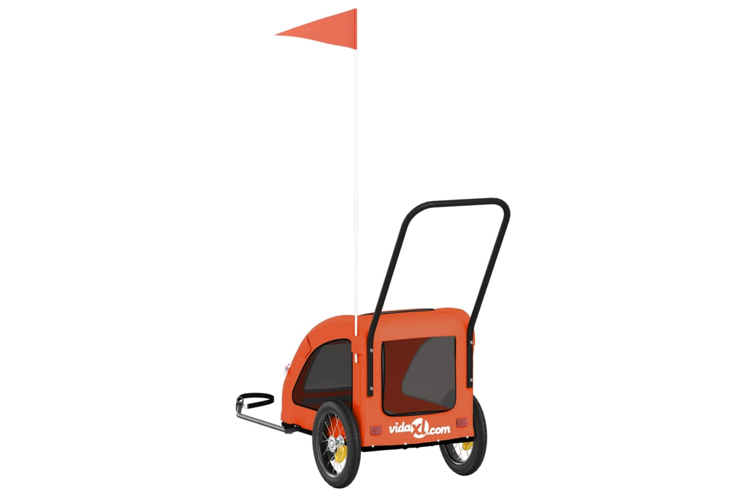 Vidaxl 93970 Pet Bike Trailer Orange And Grey Oxford Fabric And Iron-7