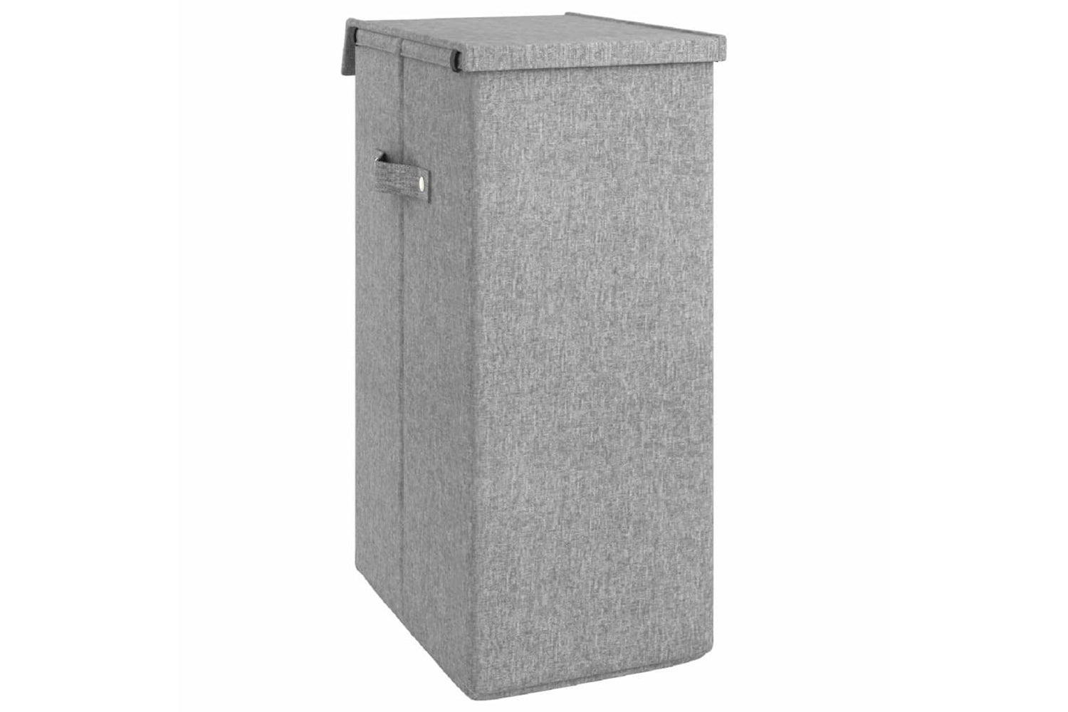 vidaXL 351039 Foldable Laundry Hamper Grey 26x34.5x59.5cm Faux Linen Fabric-4