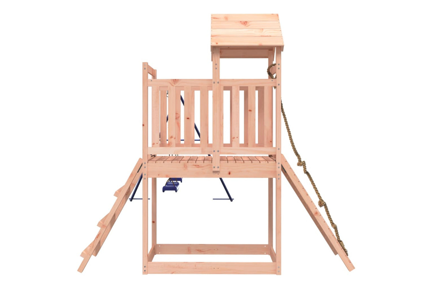 Vidaxl 3155874 Playhouse With Swings Climbing Wall Solid Wood Douglas-5